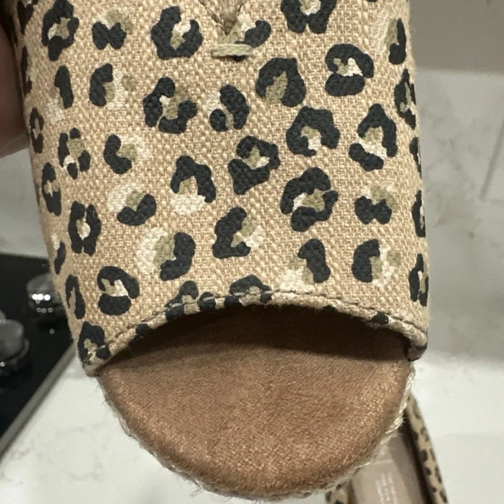 TOMS Women's Michelle Espadrille Wedge Sandal In Natural Leopard Size W 7